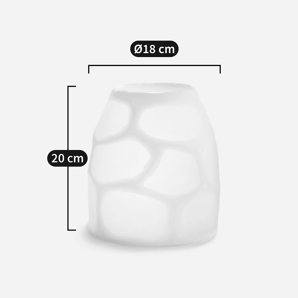 Arca Frosted Glass Vase, H20cm – image 7