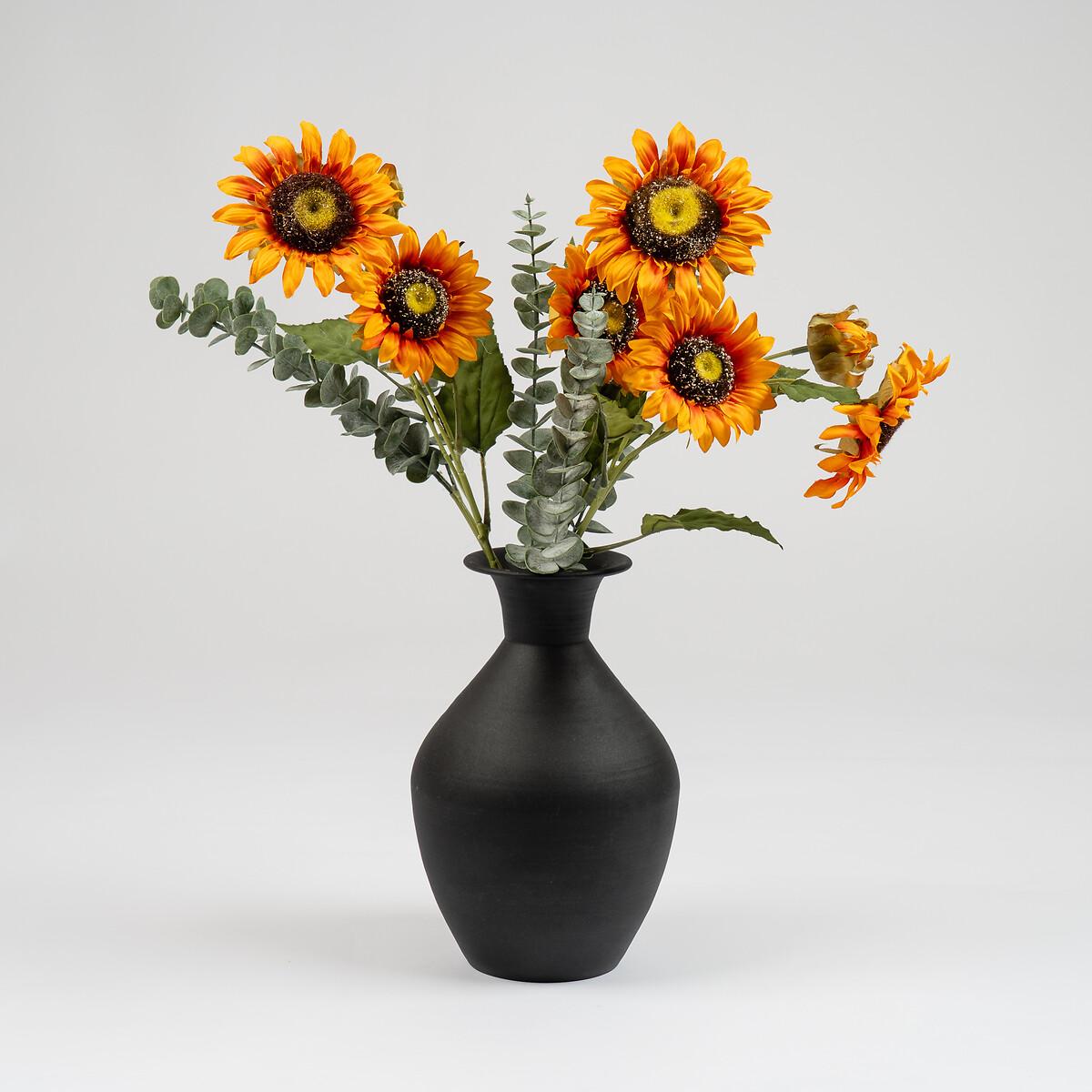 70cm Artificial Sunflower Bouquet in Black Vase – image 2