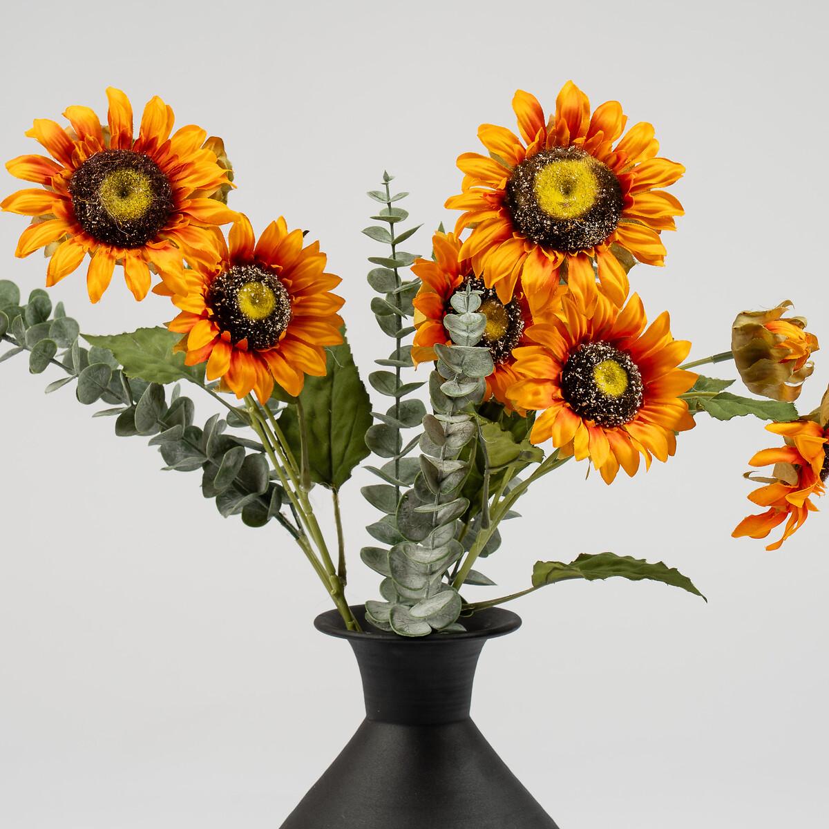 70cm Artificial Sunflower Bouquet in Black Vase – image 3