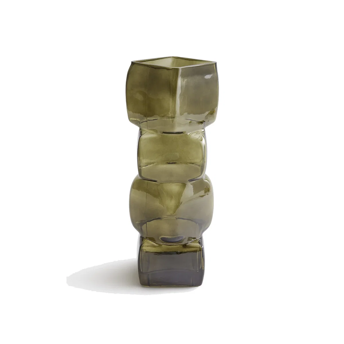 Cubia Coloured Smoked Glass Vase, Height 40cm