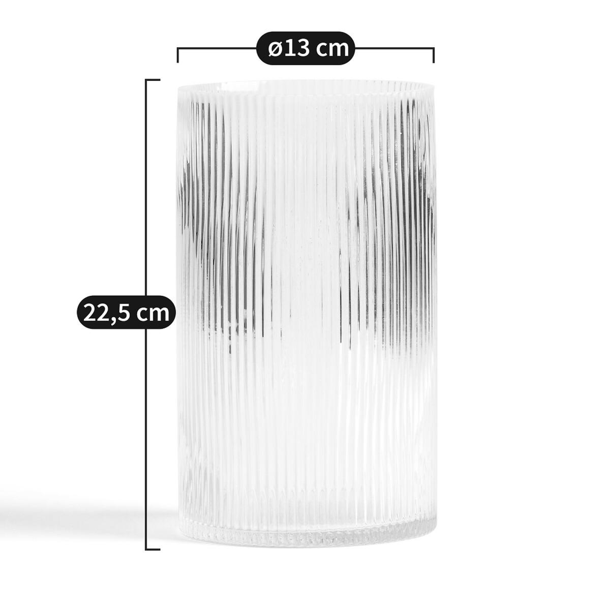 Afa 22.5cm High Straight Grooved Glass Vase – image 11