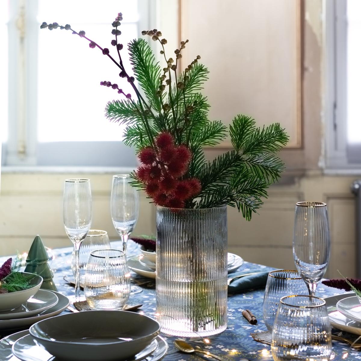 Afa 22.5cm High Straight Grooved Glass Vase – image 8