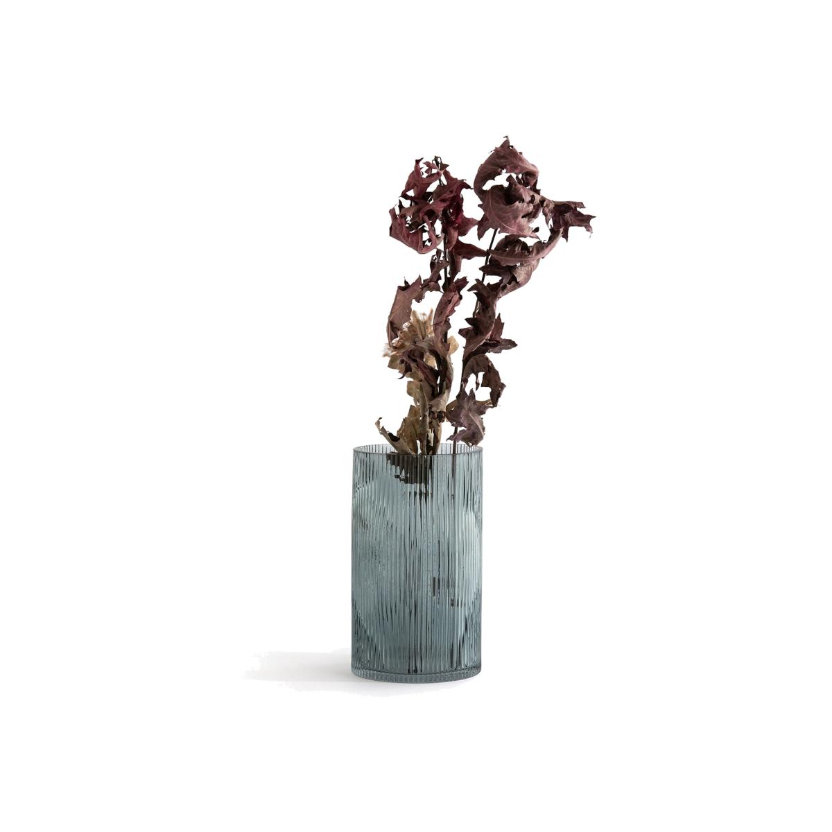 Afa 22.5cm High Straight Grooved Glass Vase – image 1