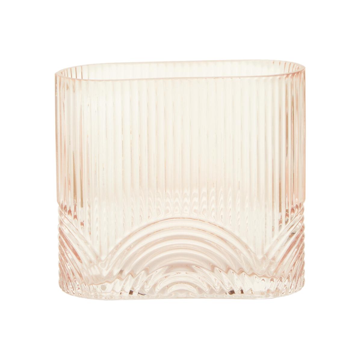 14cm Pink Textured Glass Vase – image 1