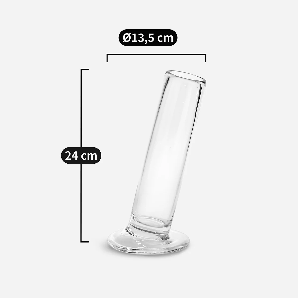 Stille Cylindrical Sloping Vase in Glass H24cm – image 6