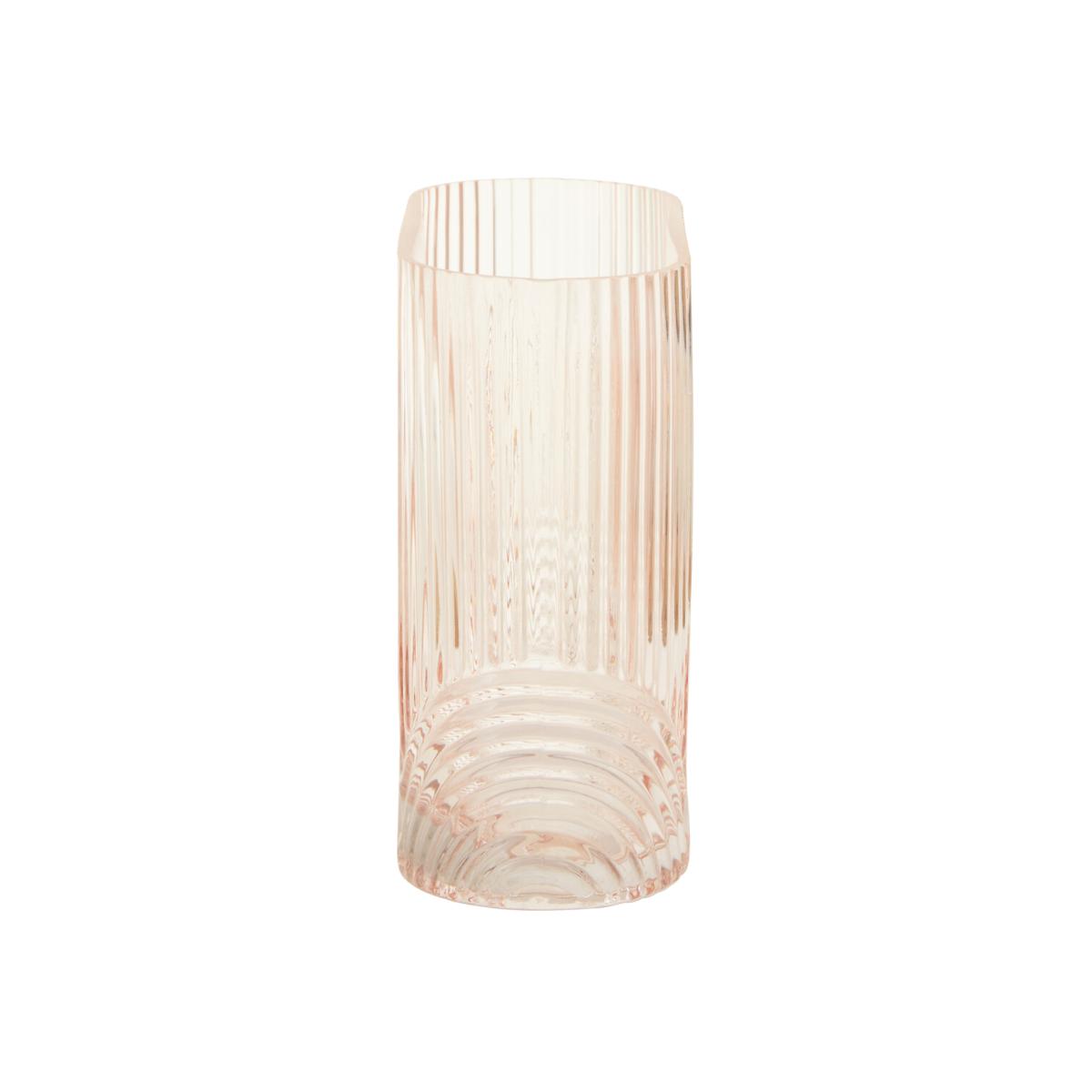 18cm Pink Textured Glass Vase – image 1