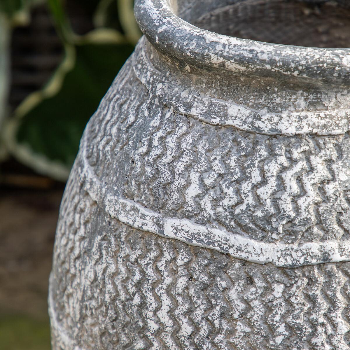 40cm Grey Distressed Cement Vase – image 3