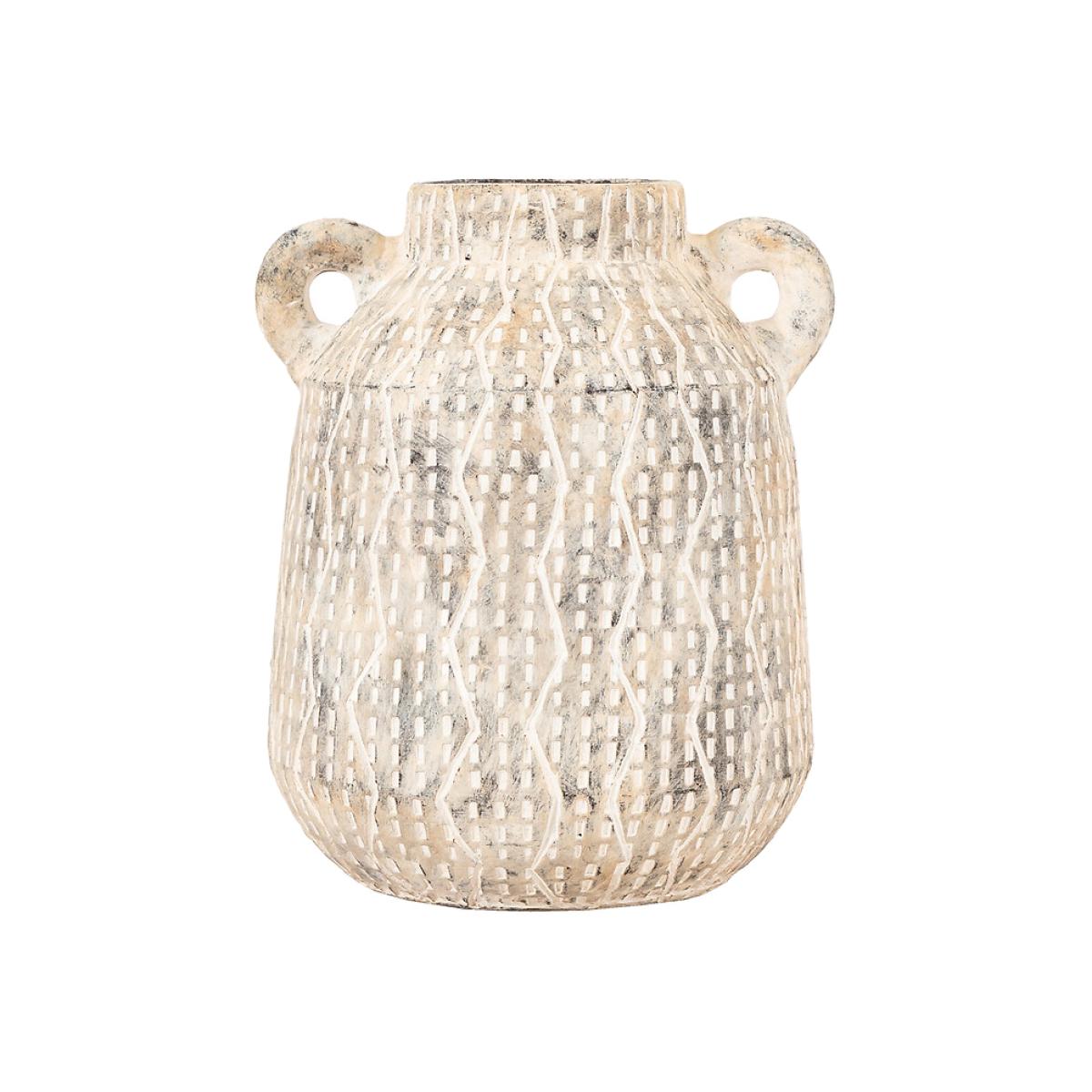 20cm Textured Earthenware Vase – image 1