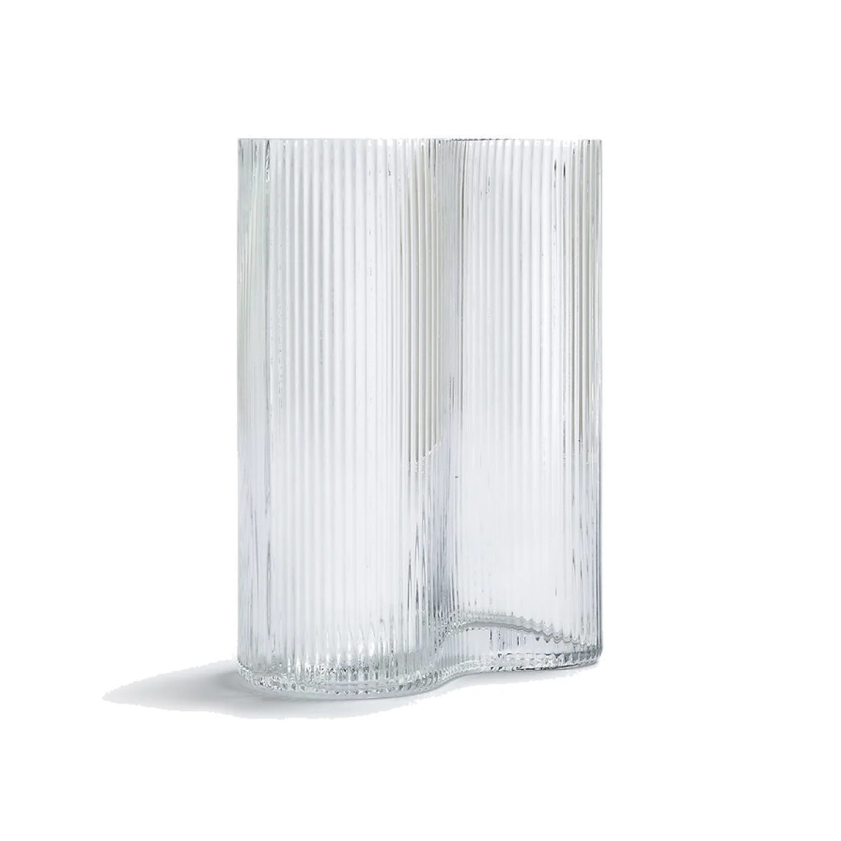 Anija 21cm High Ribbed Smoked Glass Vase – image 1