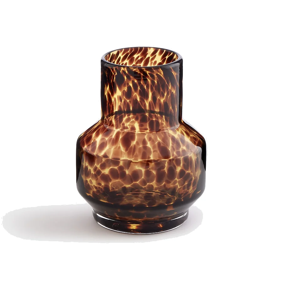 Fauvita Amber Glass Vase, Height 15.8cm