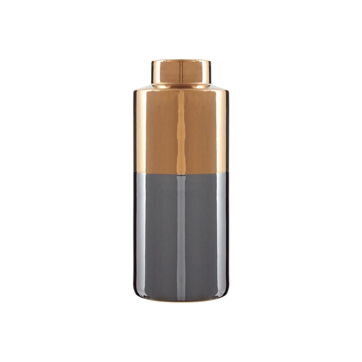 34cm Bronze and Grey Metallic Vase – image 1