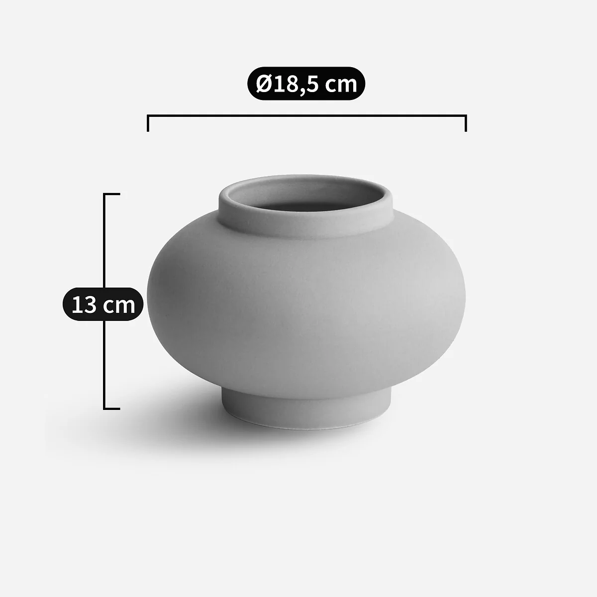 Leccia Ceramic Matte Round Vase – image 6