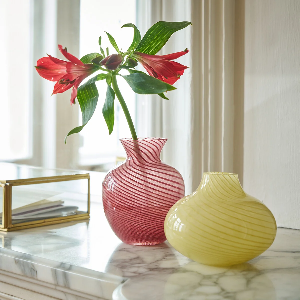 Marlia Striped Glass Vase, Height 10.2cm – image 2