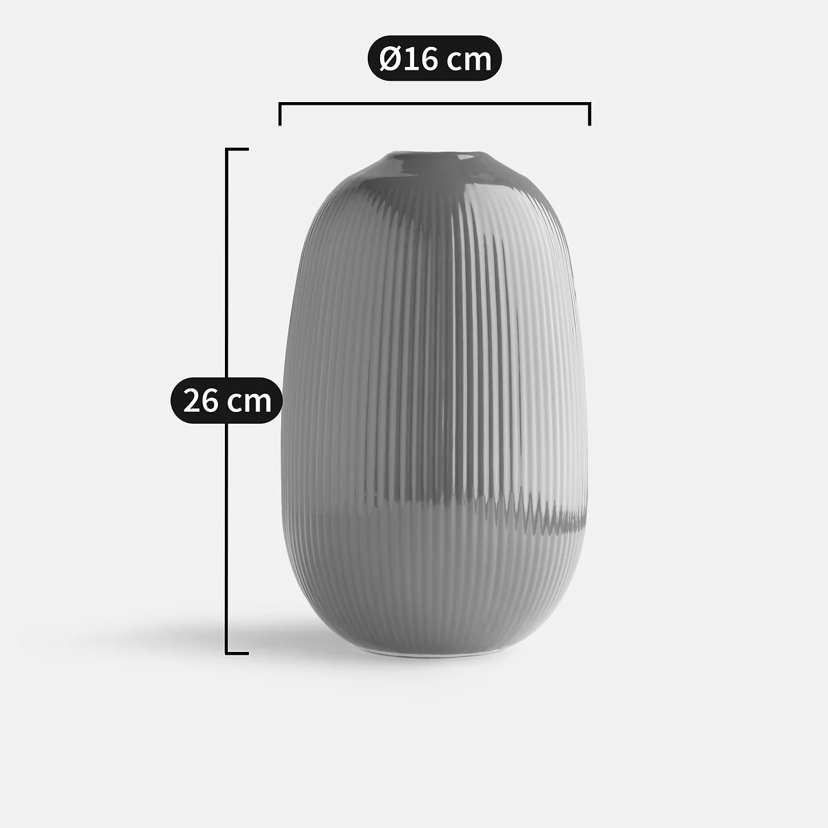 Estria Ceramic Vase, H26cm. – image 4