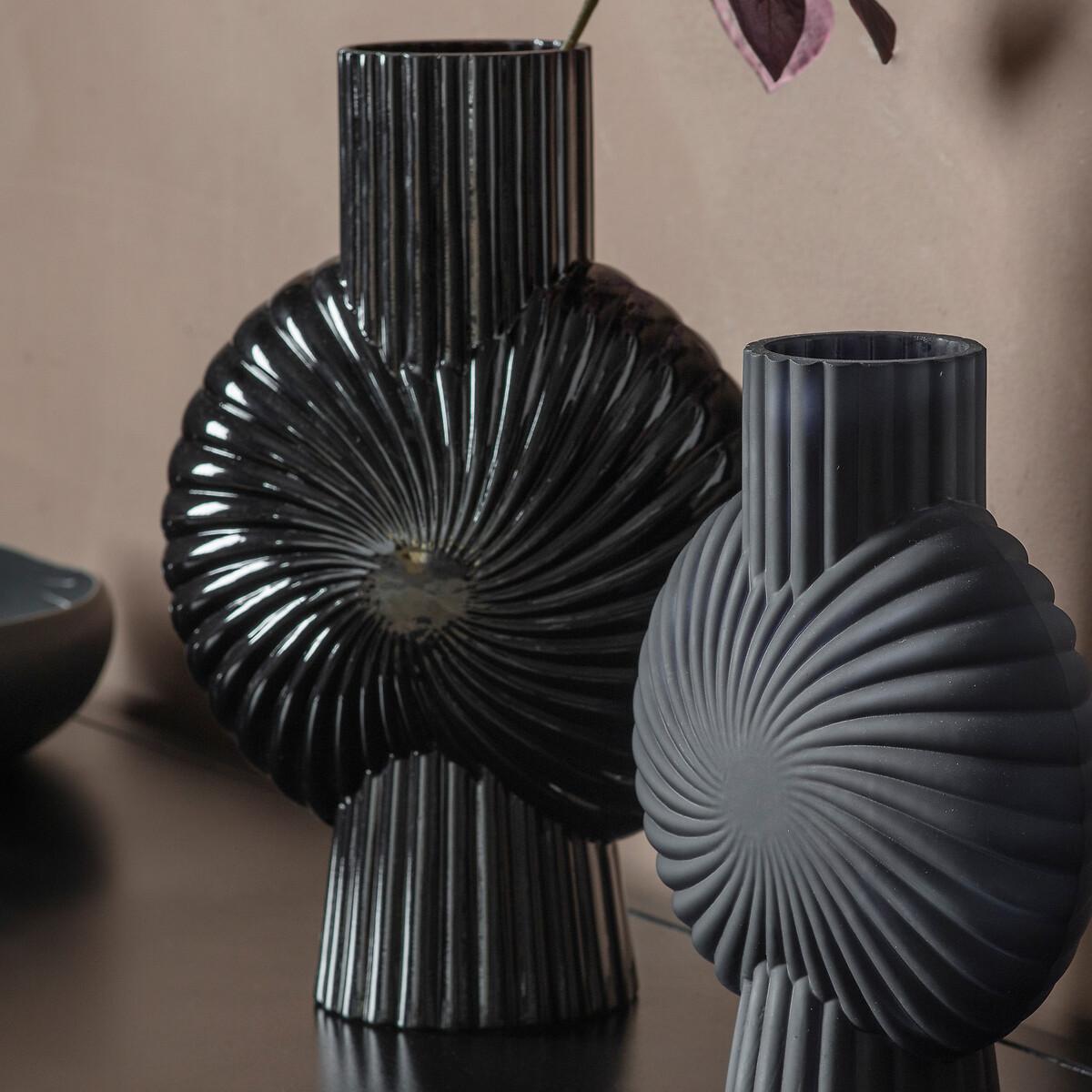 32cm Black Textured Glass Vase – image 2