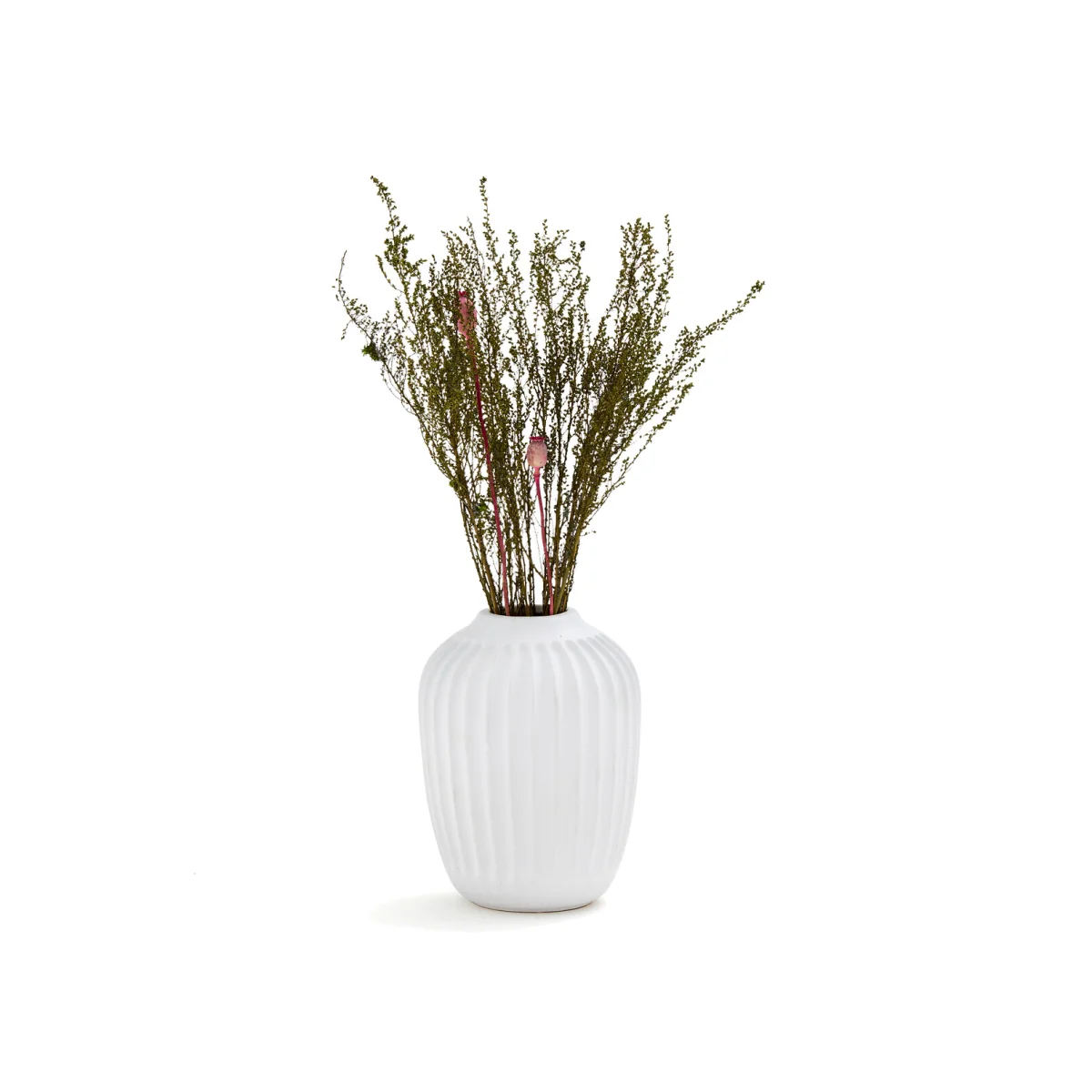Estria Grooved Ceramic Vase, H21cm – image 1