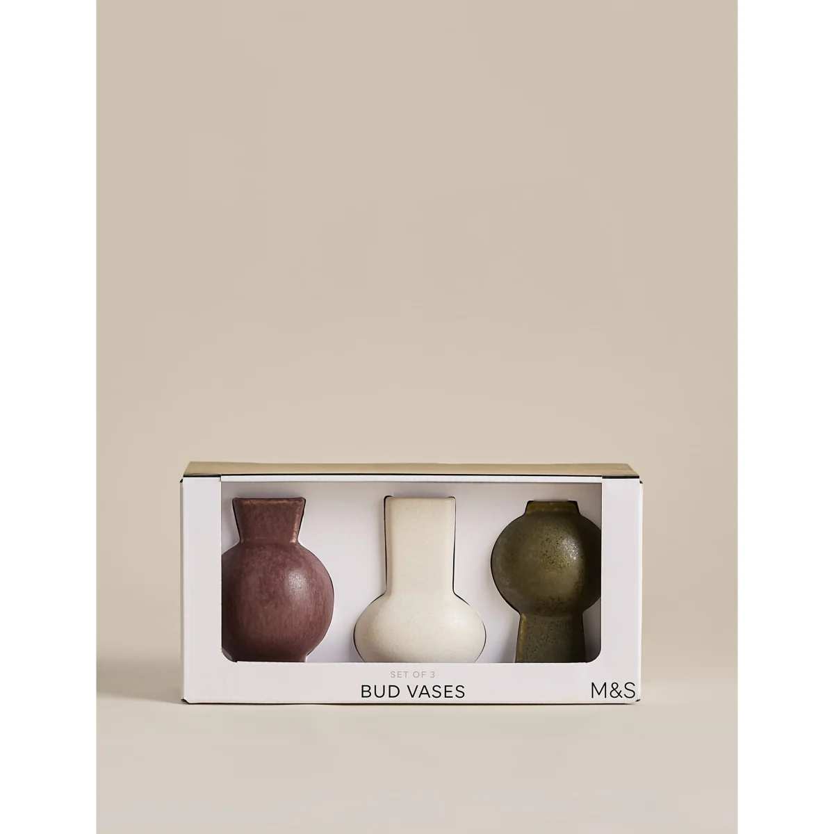 M&S Set of 3 Glazed Ceramic Vases Multi – image 4