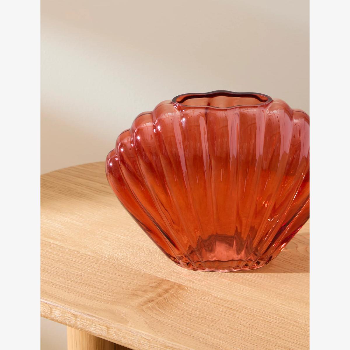 M&S Shell Glass Vase - Orange, Orange – image 1