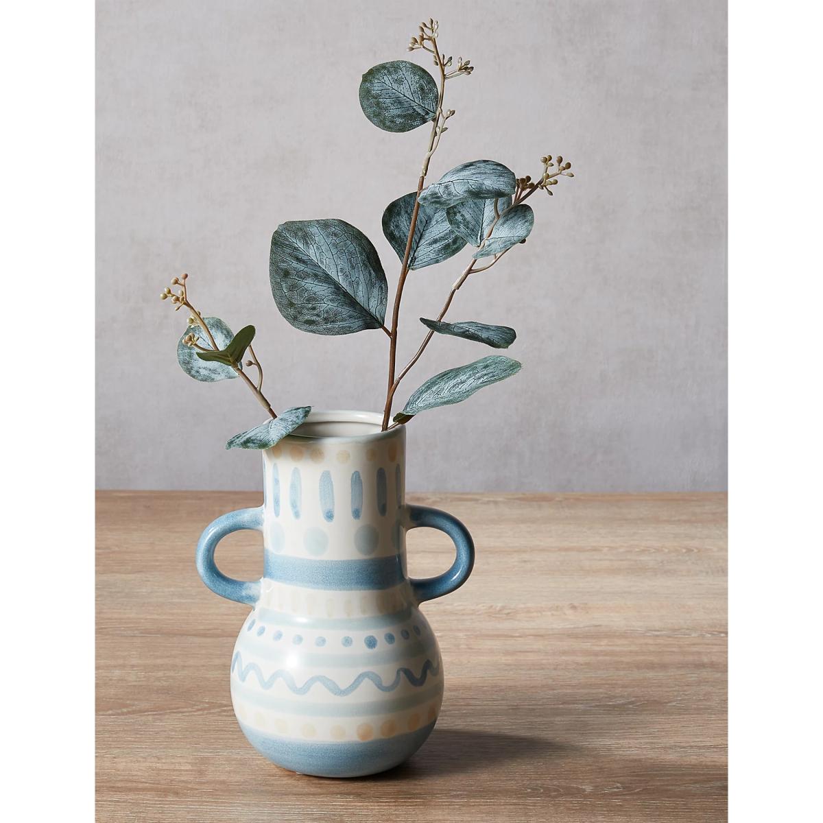 M&S Medium Painted Vase - Blue Mix, Blue Mix – image 3