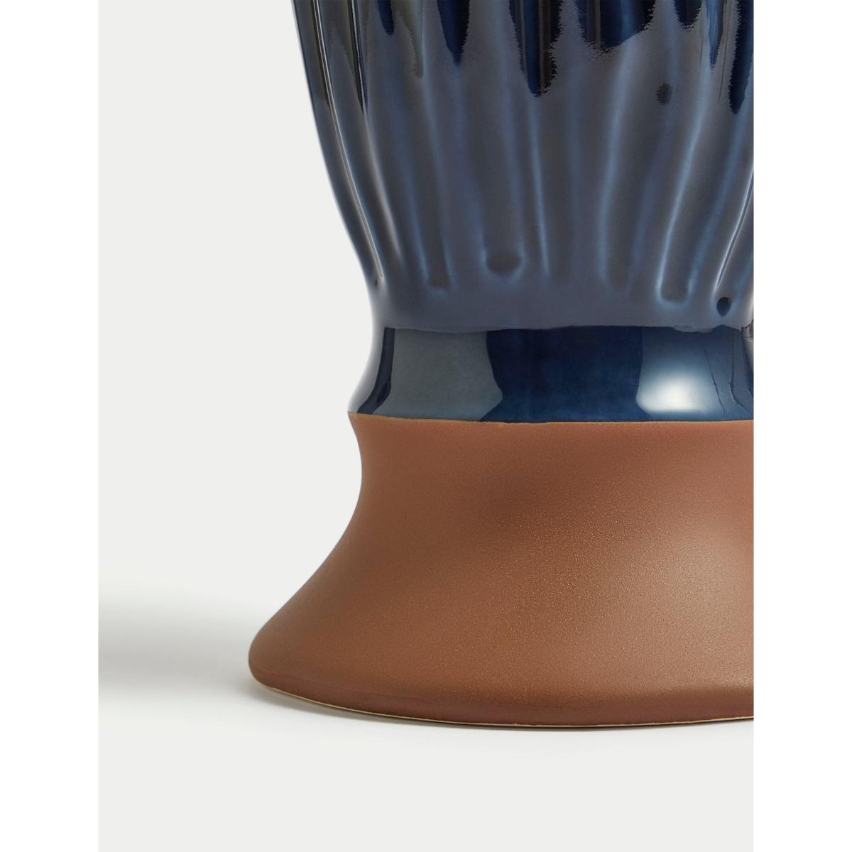 M&S Ceramic Bobble Trim Vase - Blue, Blue – image 3