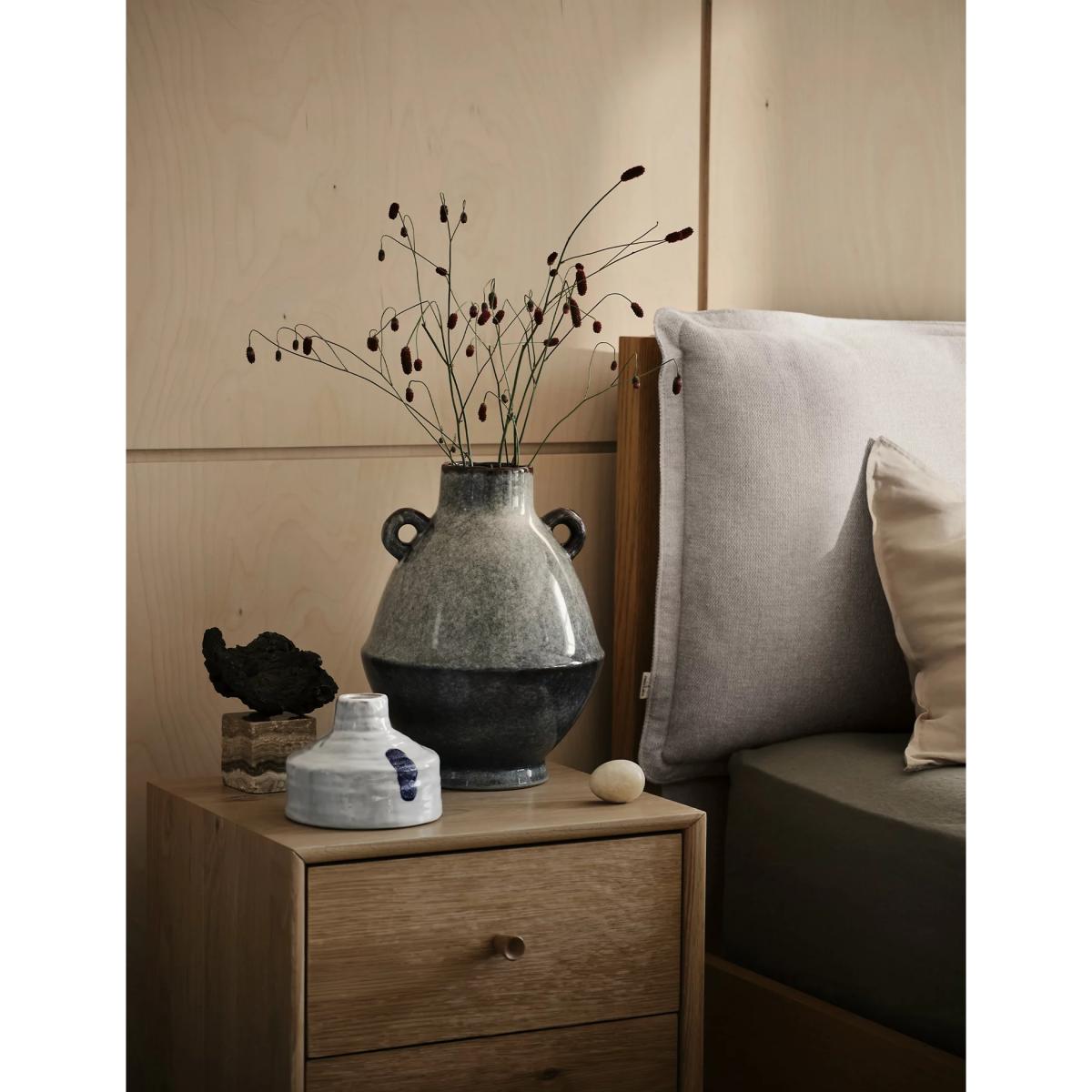 M&S Large Reactive Glazed Vase - Black, Black – image 4