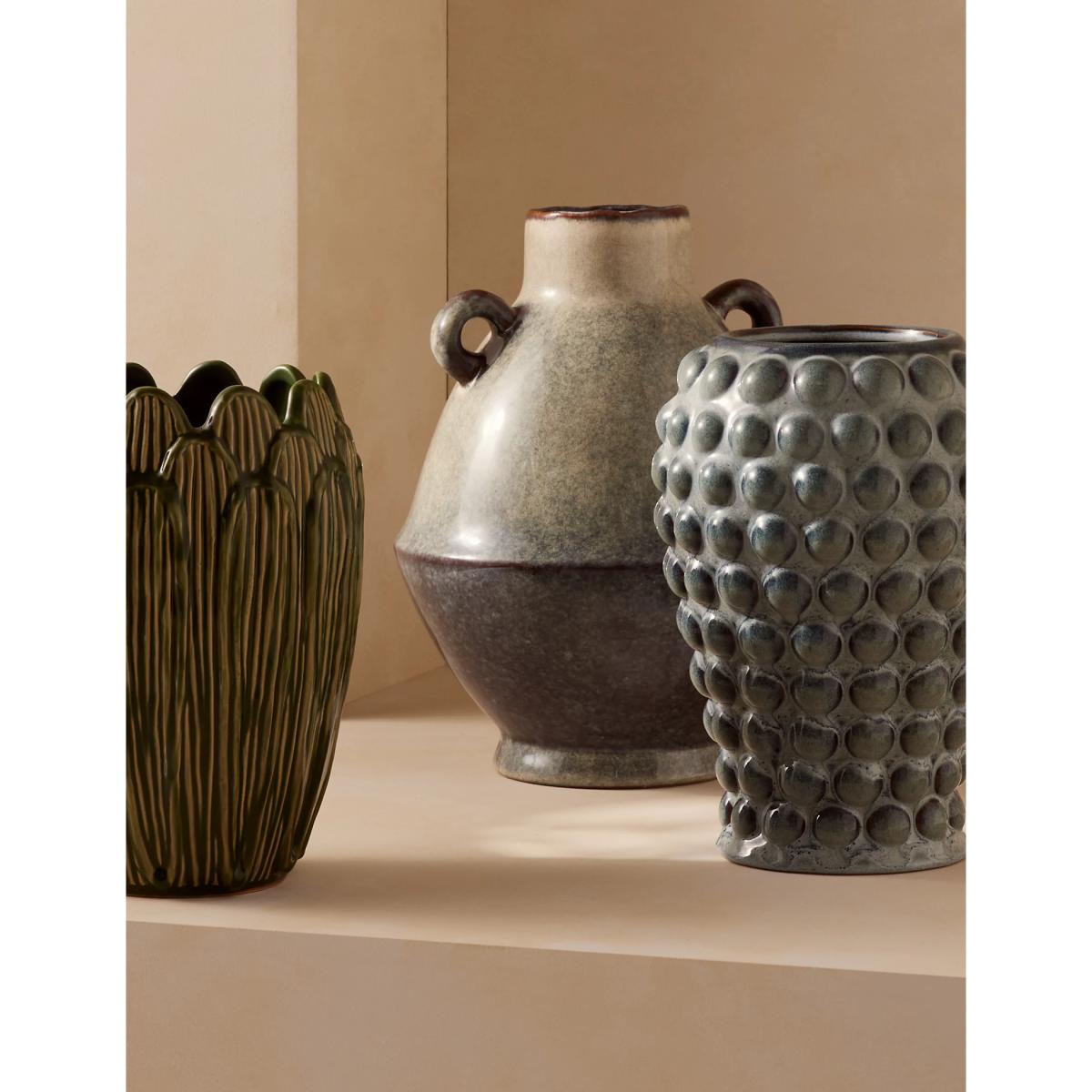M&S Large Reactive Glazed Vase - Black, Black – image 5