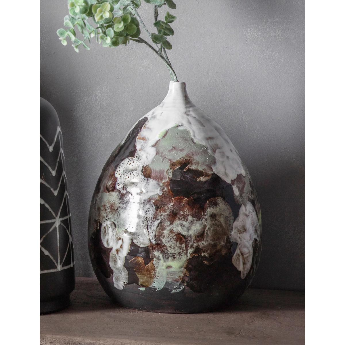 Gallery Home Boscone Glazed Teardrop Vase - Black, Black – image 2