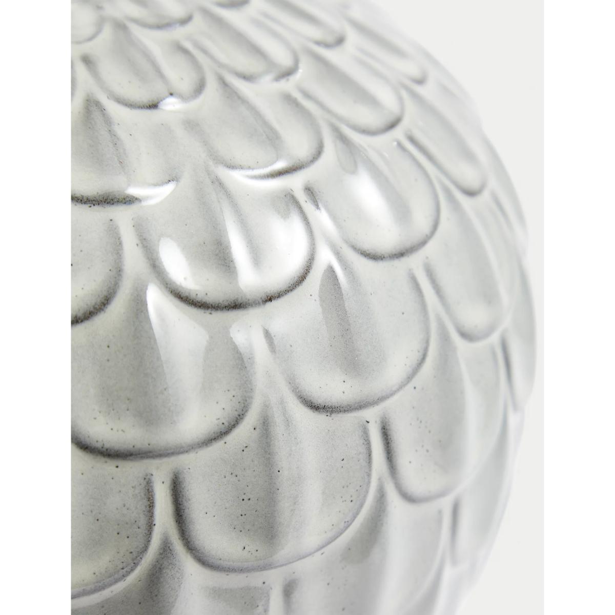 M&S Tall Scallop Glazed Vase - White Mix, White Mix – image 3