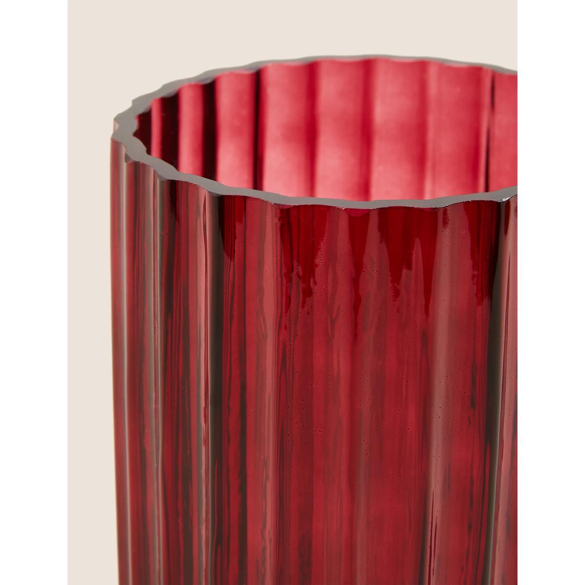 M&S Medium Ridged Vase - Red, Red – image 2