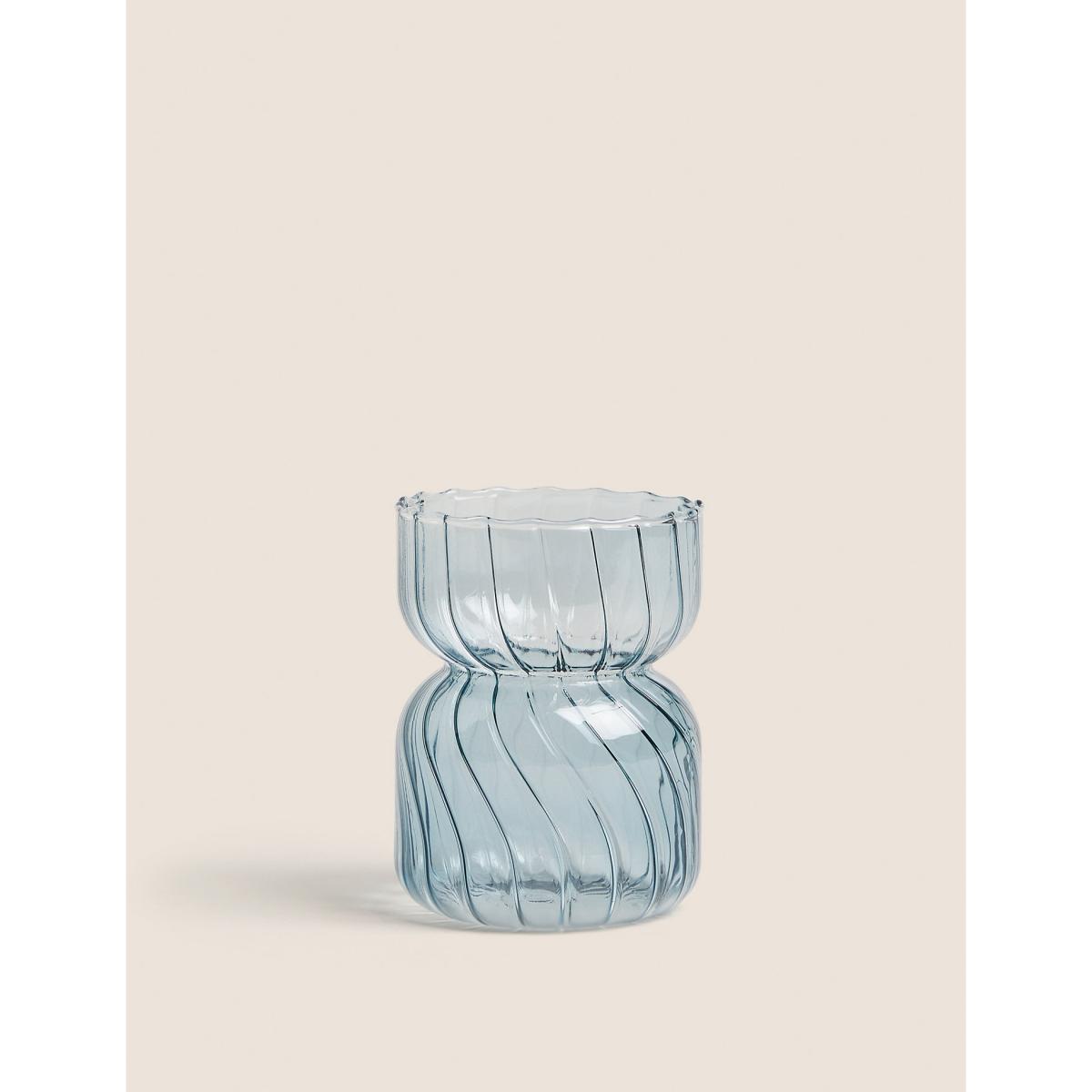 M&S Small Ridged Vase - Blue, Blue – image 2