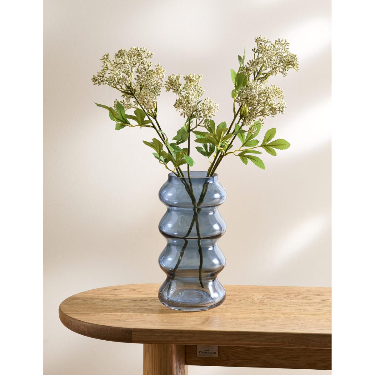 M&S Collection Wave Glass Vase, Blue – image 2