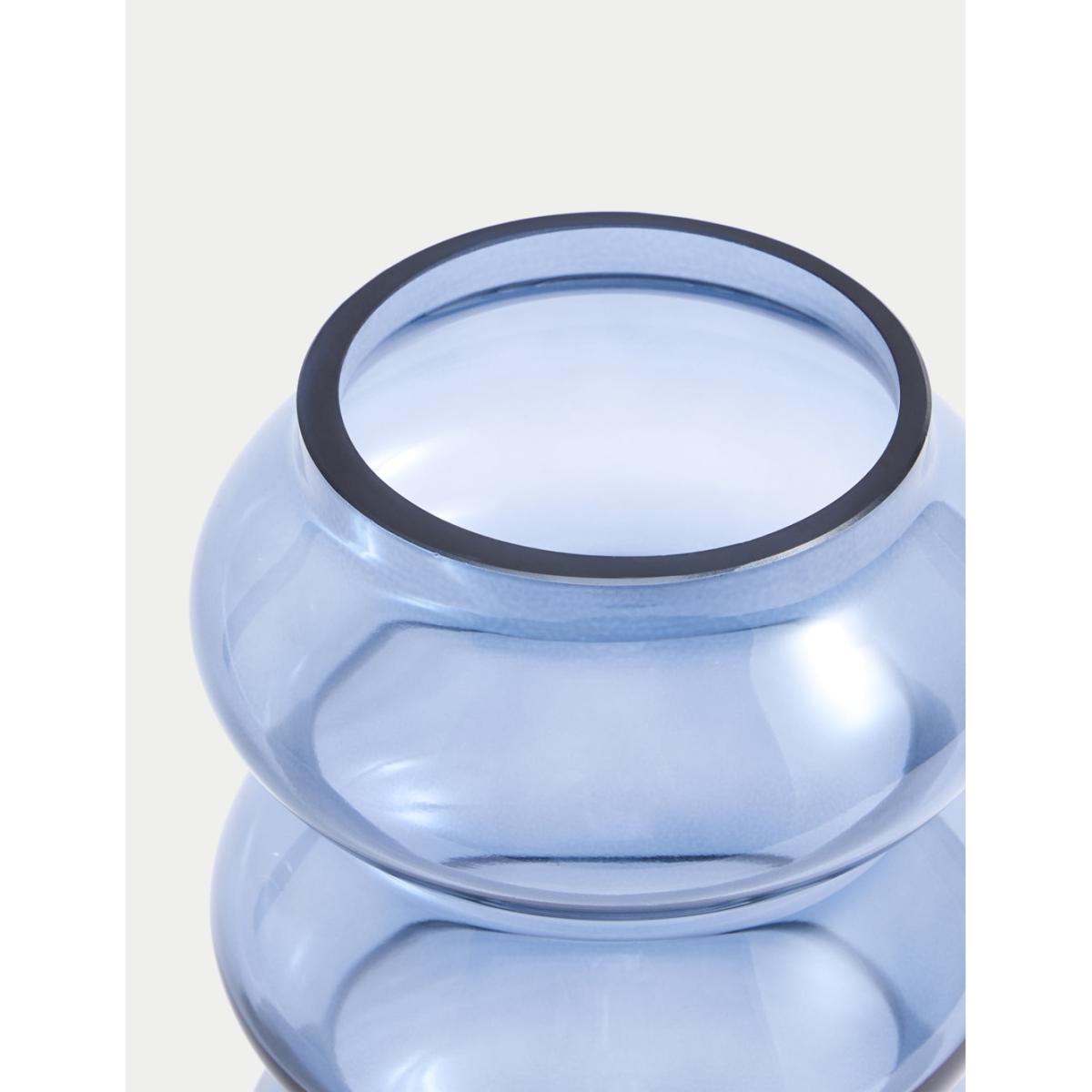 M&S Collection Wave Glass Vase, Blue – image 4