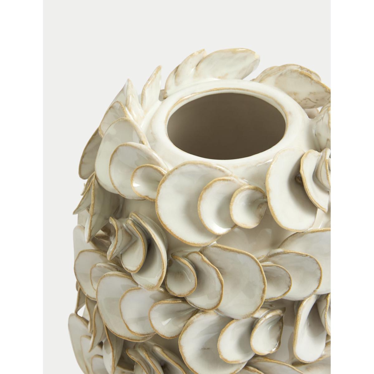 M&S Layered Petal Ceramic Vase - White Mix, White Mix,Blue – image 2