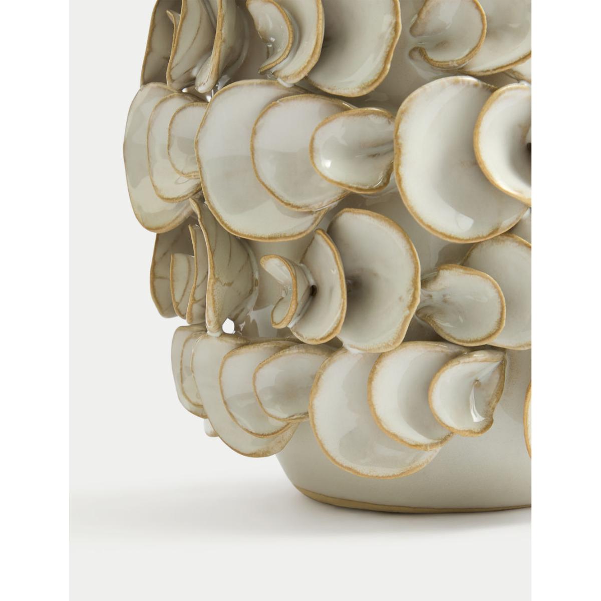 M&S Layered Petal Ceramic Vase - White Mix, White Mix,Blue – image 3