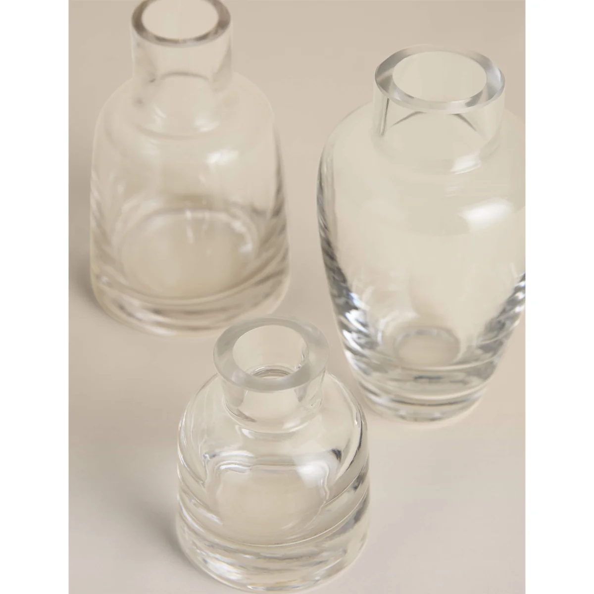 M&S Set of 3 Clear Glass Bottle Vases Clear – image 2
