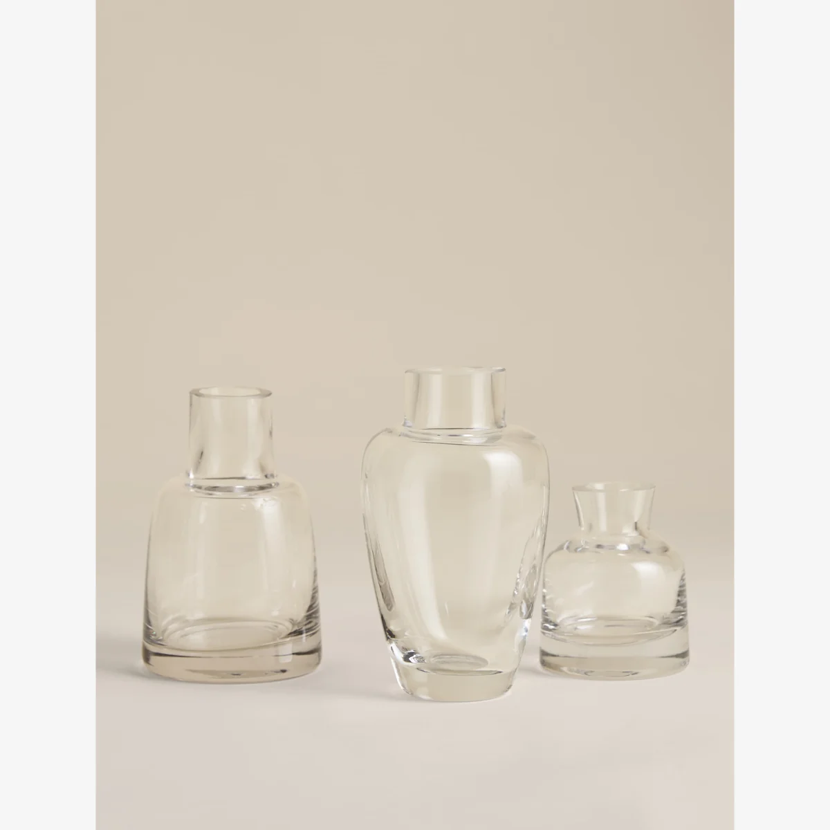 M&S Set of 3 Clear Glass Bottle Vases Clear – image 1