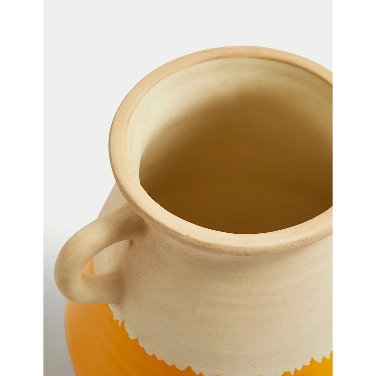 M&S Ceramic Two Tone Vase - Ochre, Ochre – image 2