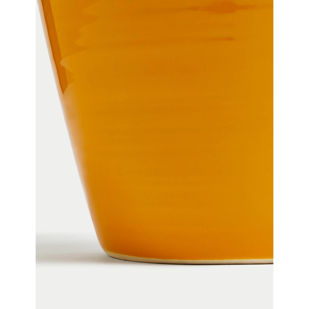 M&S Ceramic Two Tone Vase - Ochre, Ochre – image 3