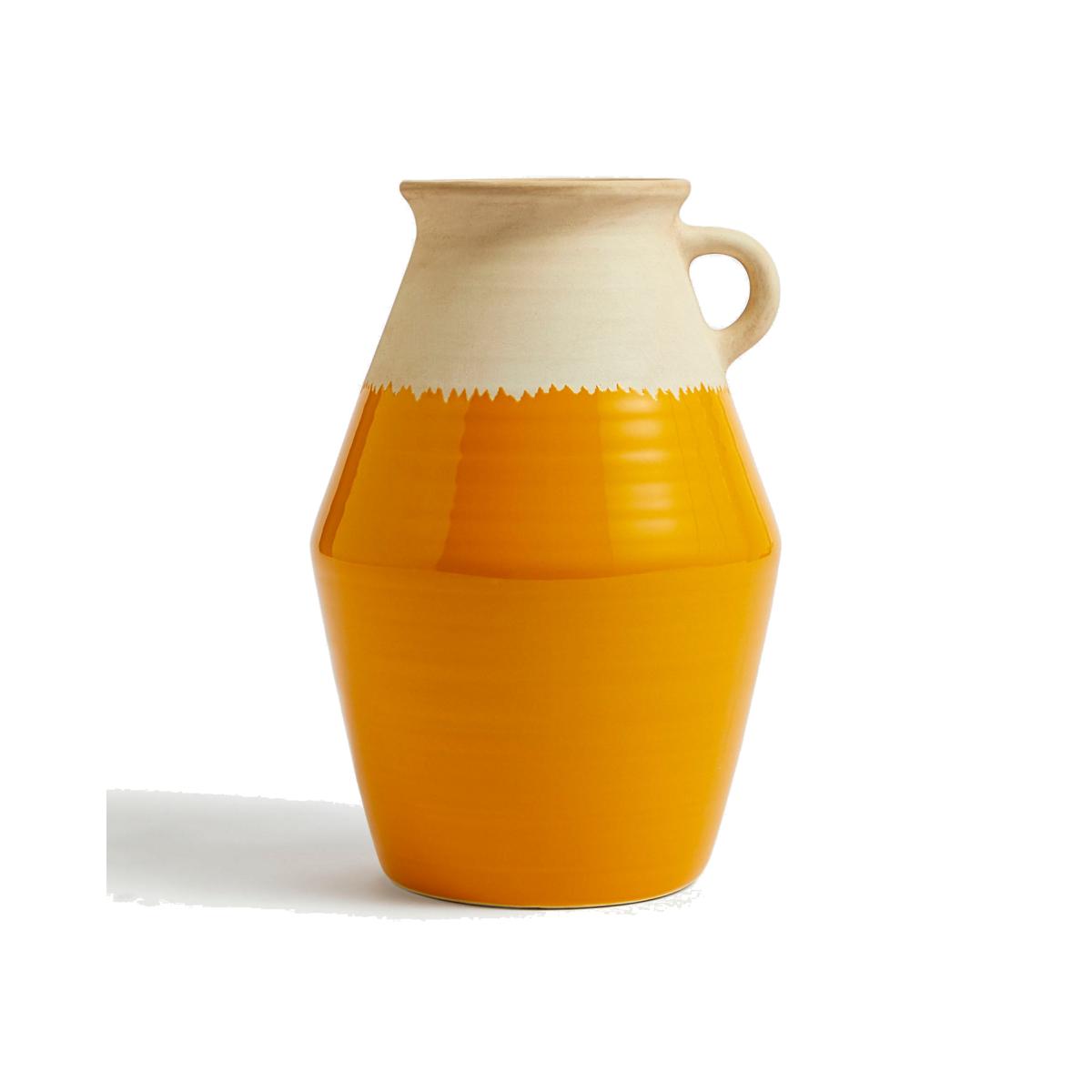 M&S Ceramic Two Tone Vase - Ochre, Ochre – image 1