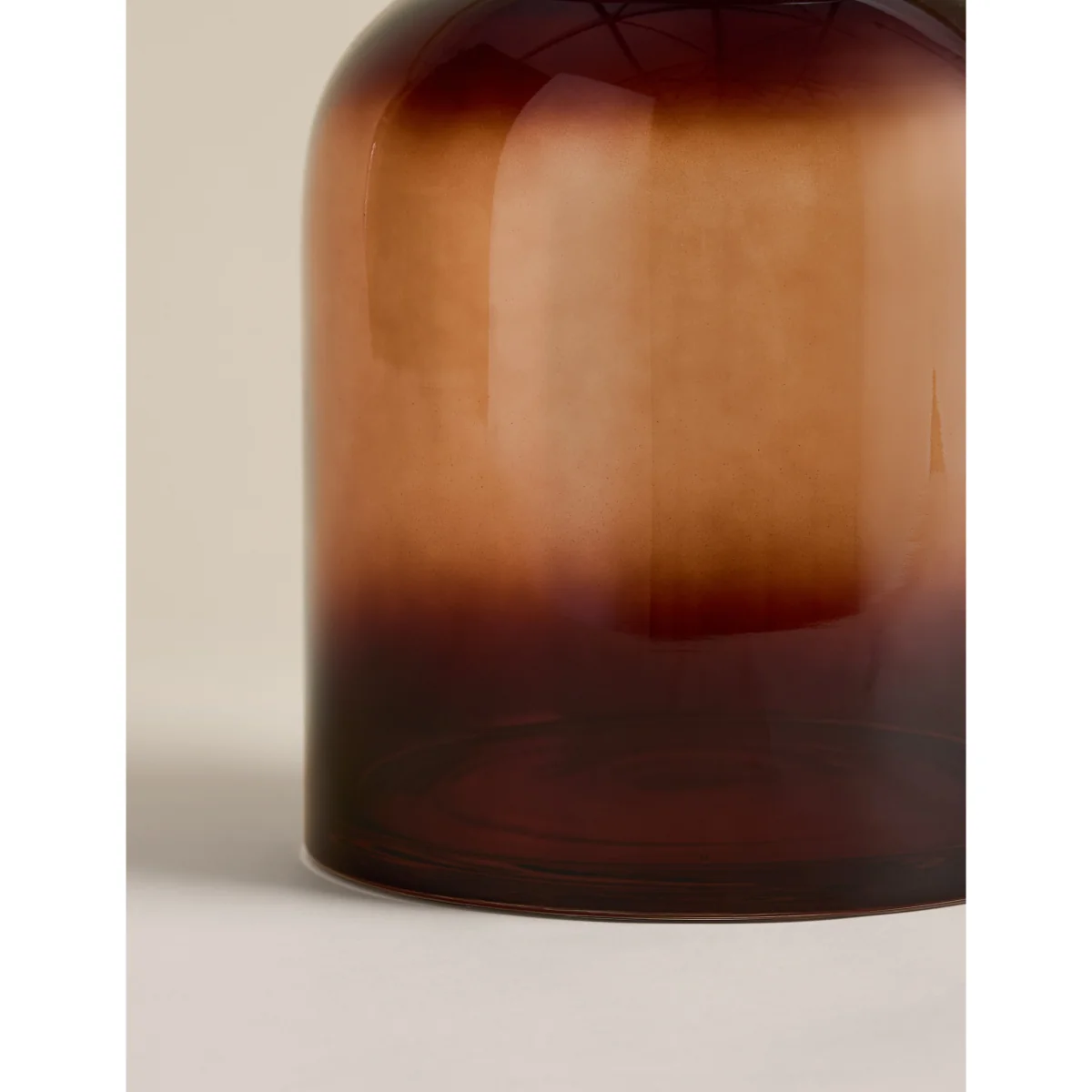 M&S Smoked Glass Large Roll Top Apothecary Vase Brown – image 3