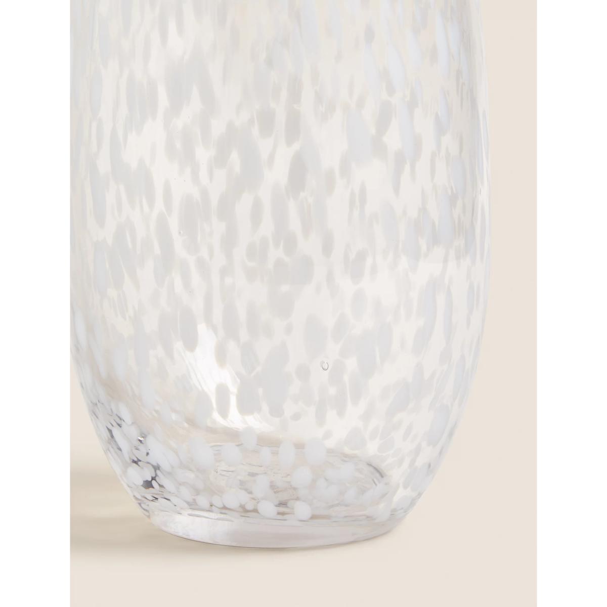 M&S Confetti Glass Vase - White, White – image 2