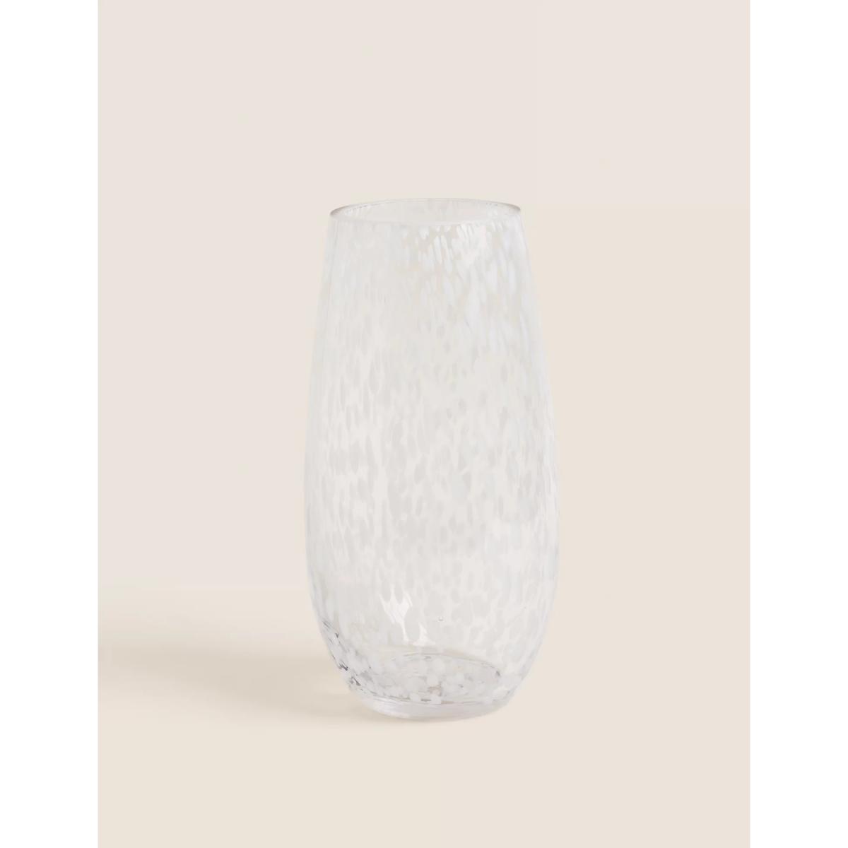 M&S Confetti Glass Vase - White, White – image 3