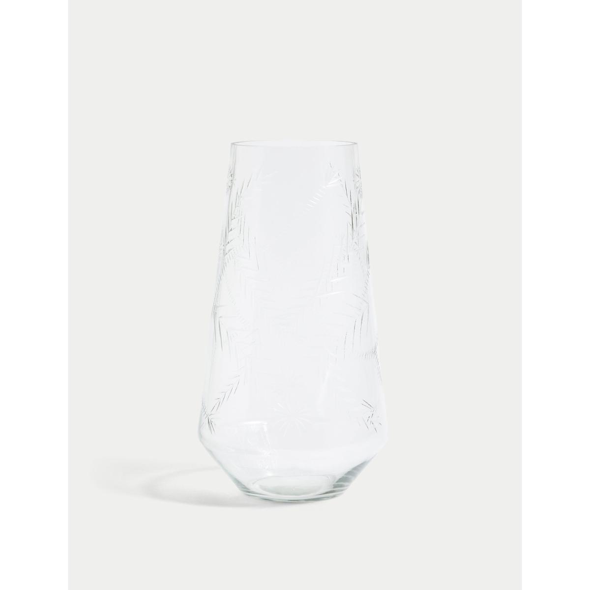M&S Etched Glass Vase - Clear, Clear – image 2