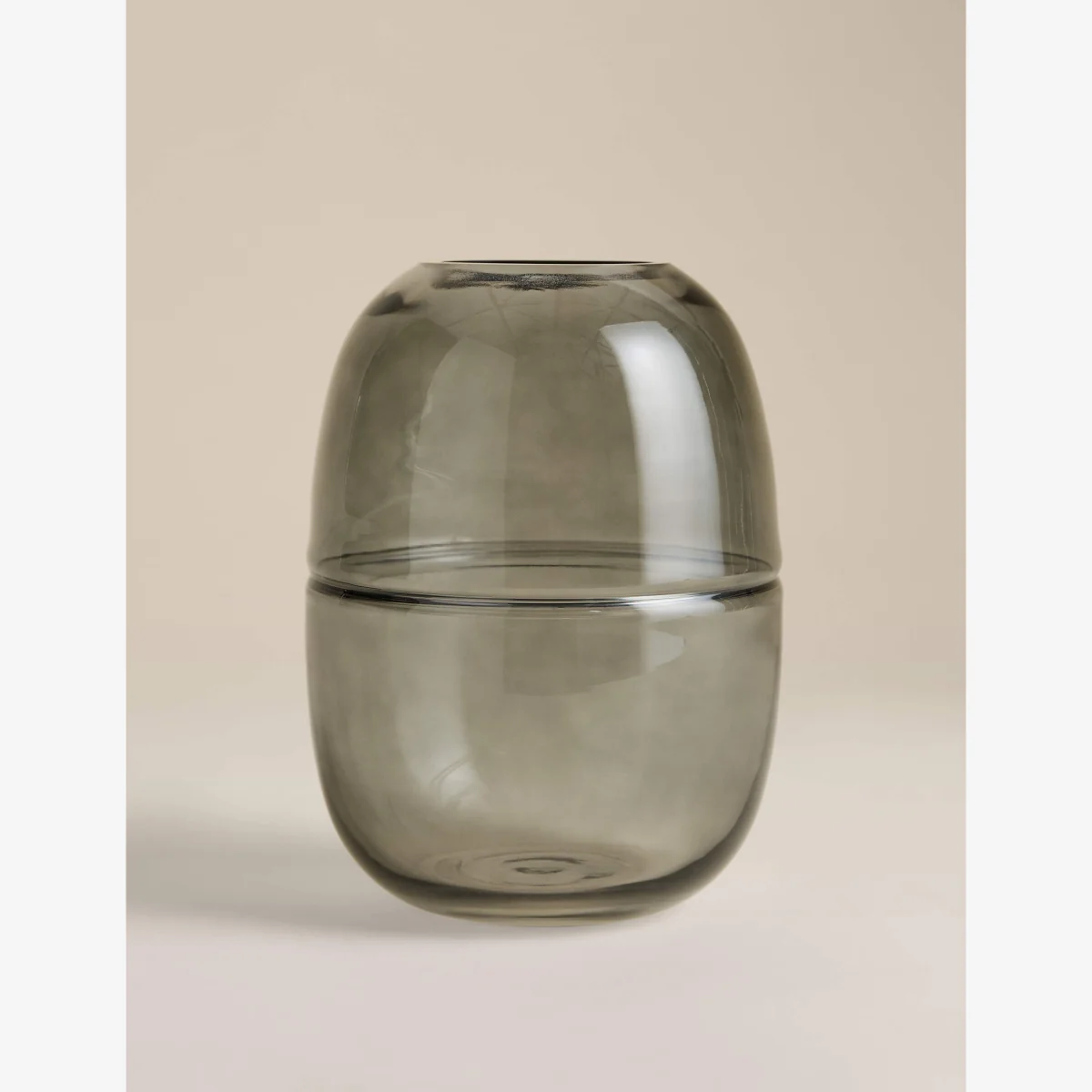 M&S Medium Glass Oval Band Vase Smoke – image 1