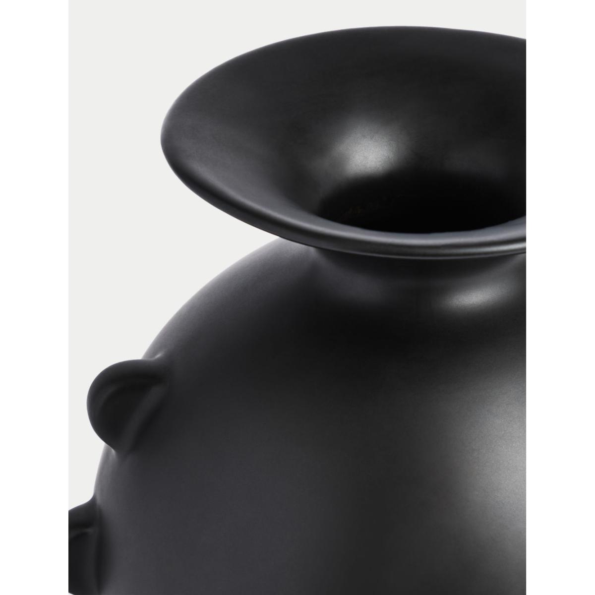 M&S X Kelly Hoppen Scallop Edge Ceramic Bouquet Vase - Black, Black – image 3