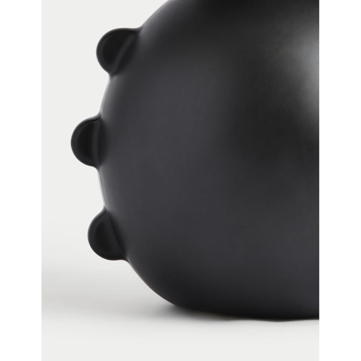 M&S X Kelly Hoppen Scallop Edge Ceramic Bouquet Vase - Black, Black – image 4