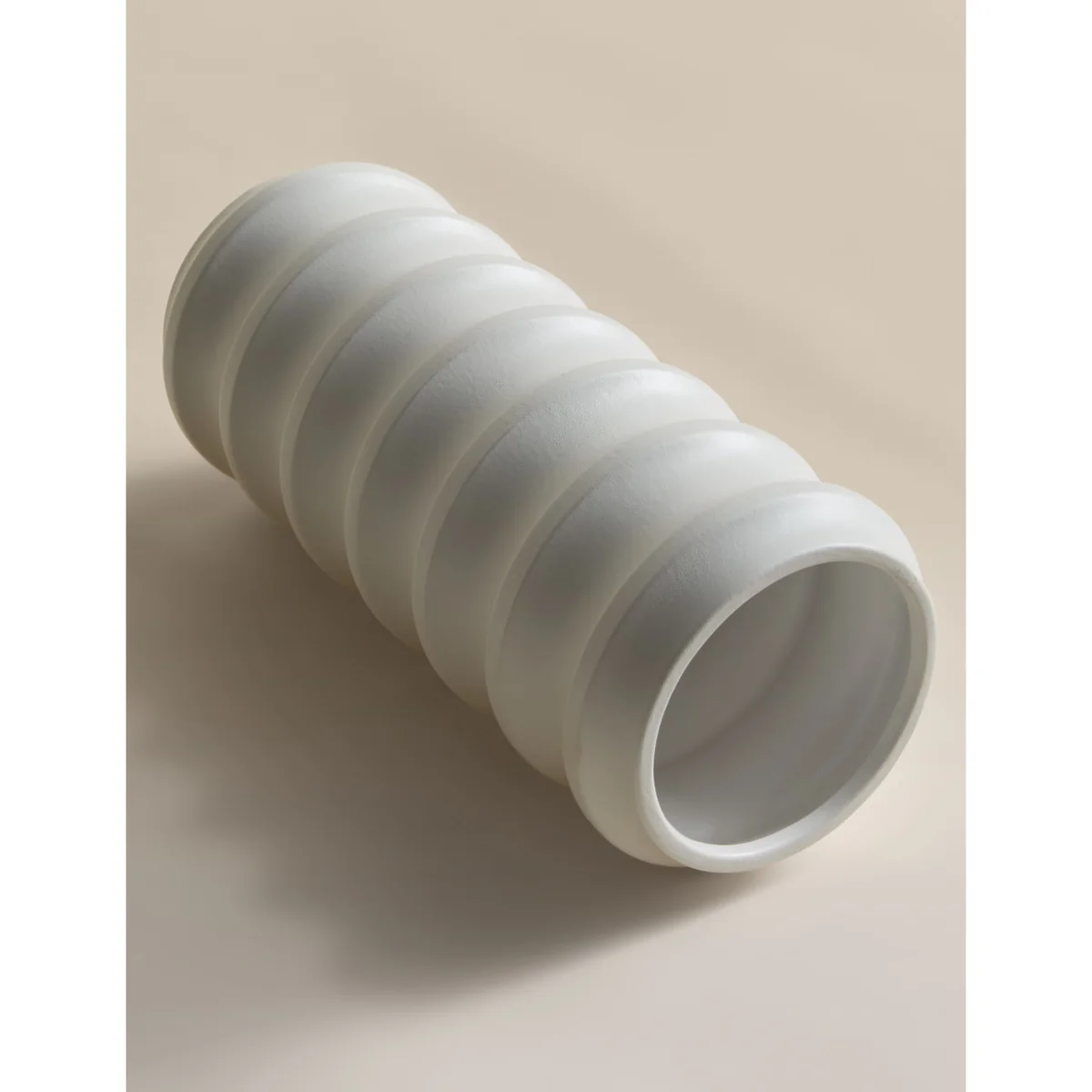 M&S X Kelly Hoppen Tall Ribbed Ceramic Vase White – image 5