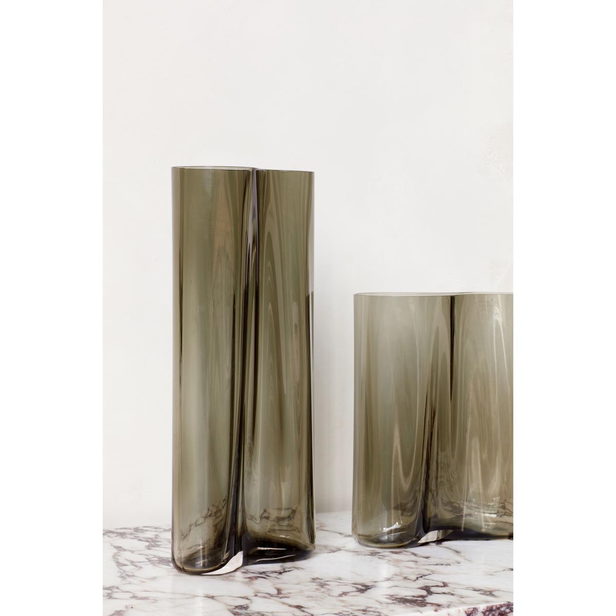 Aer Large Vase - / H 49 - Glass by Menu Grey – image 9