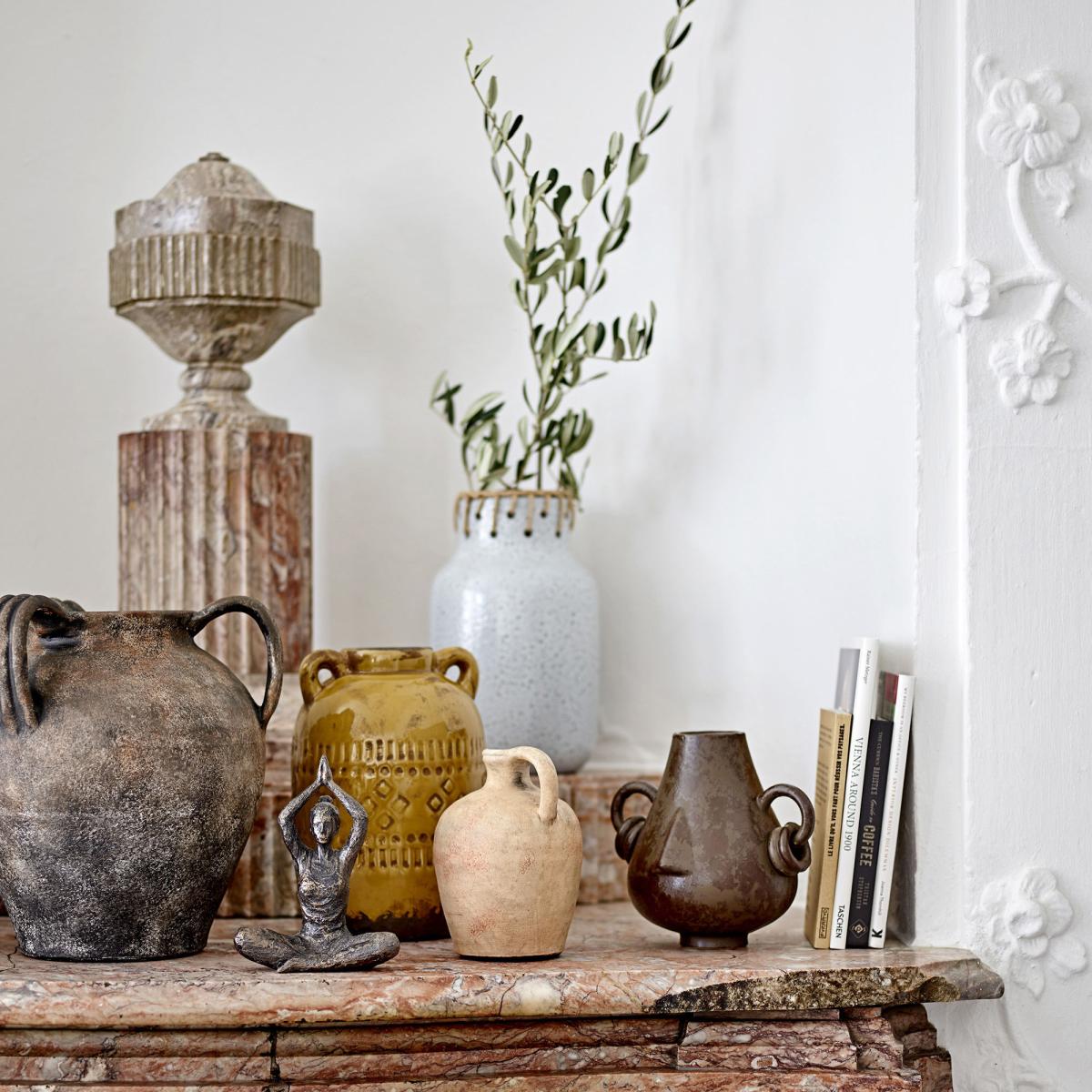 Cuma Vase ceramic brown / Weathered-effect terracotta - Ø 27 x H 30 cm - Bloomingville – image 3