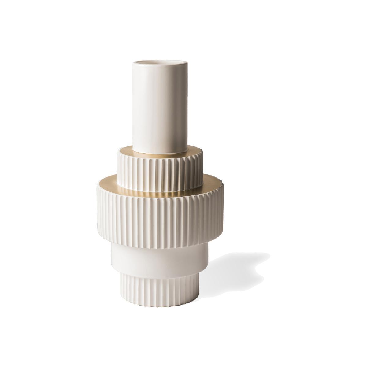 Gear Large Vase - / Ø 24 x H 46 cm by Pols Potten White – image 1